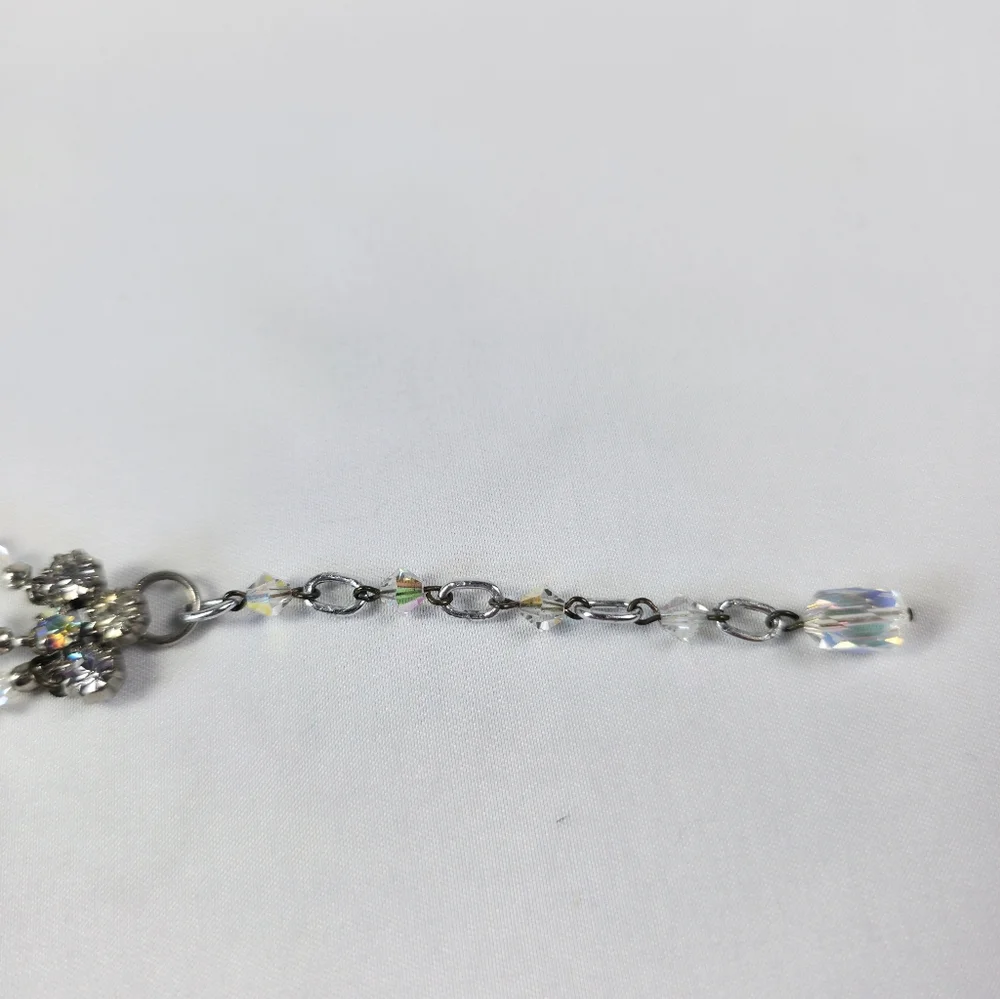 Vintage AB Necklace Triple Strand Faceted Austrian Crystals Aurora Borealis - Picture 4 of 7